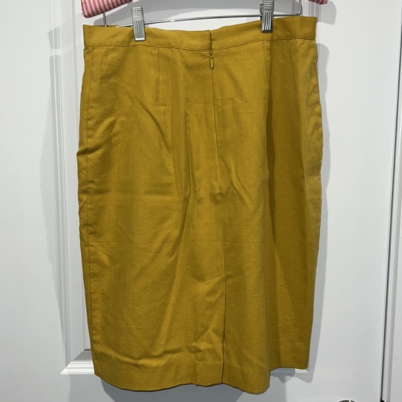 Burlap by Anthropologie Mustard Yellow Pencil Skirt NWT - Picture 2 of 5